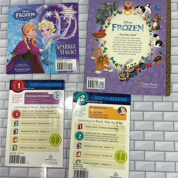 Disney Frozen Bundle 4 Books Children Readers Big Golden Step Into Reading 1&2 - Picture 2 of 10
